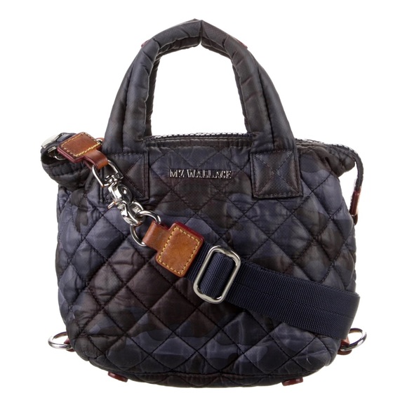 MZ WALLACE Women’s Micro Sutton Recycled Nylon Small Crossbody In Dark Blue Camo - Picture 6 of 13